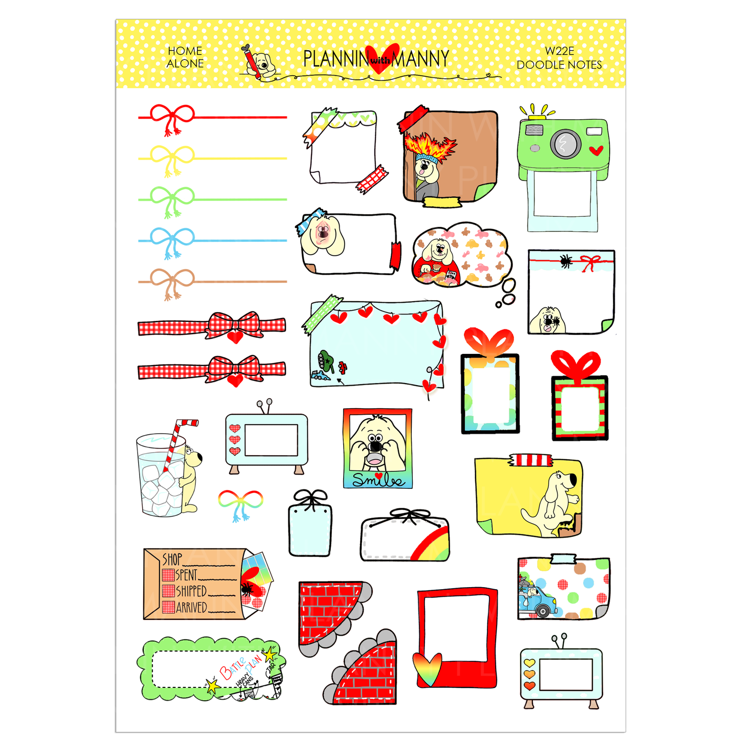 W22AV, HOME ALONE Vertical Weeks Planner Stickers