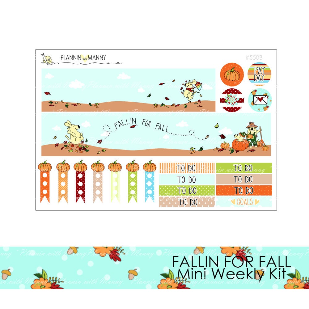 550 VERTCIAL Weekly Planner Stickers - Fallin for Fall Collection