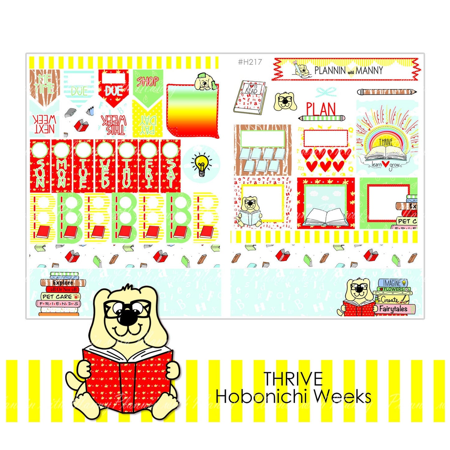 H21 H217 HOBONICHI Weekly Planner Stickers - Thrive Collection