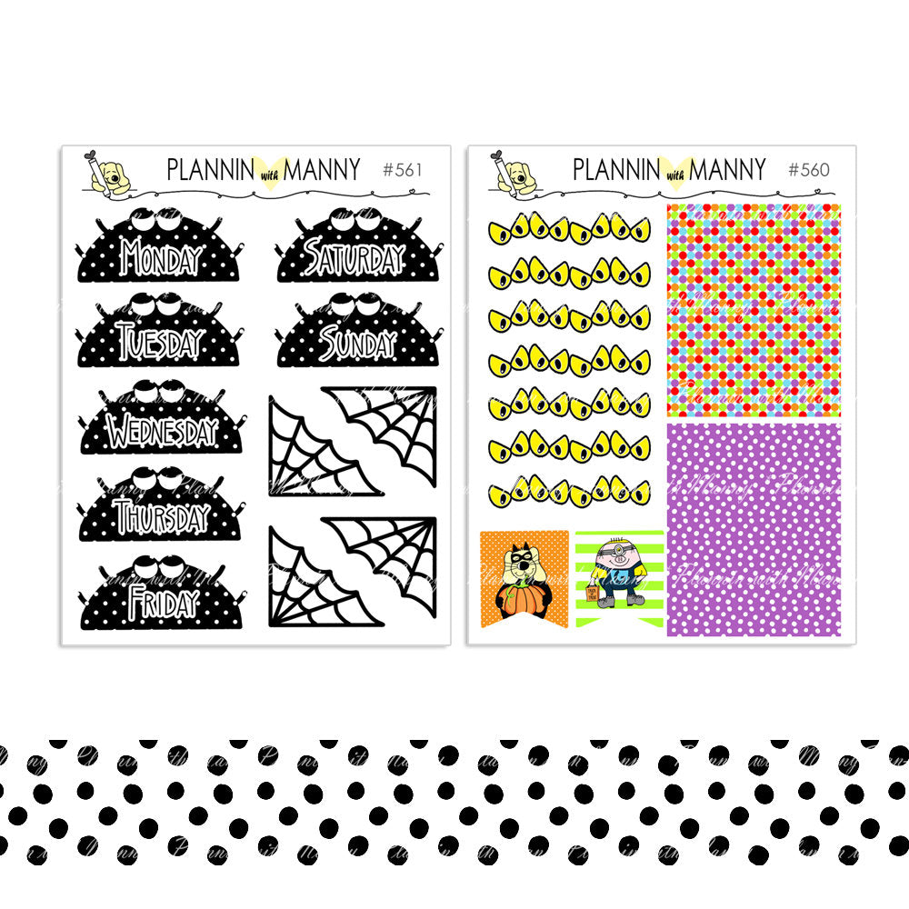 590 Vertical Weekly Planner Stickers - Spook City Collection