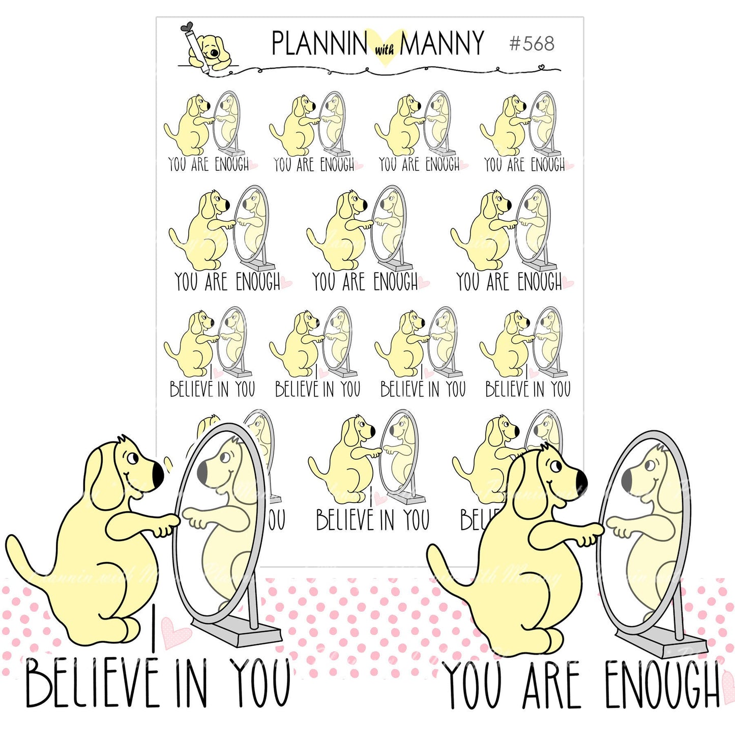 568 You Are Enough & I Believe in You Planner Stickers