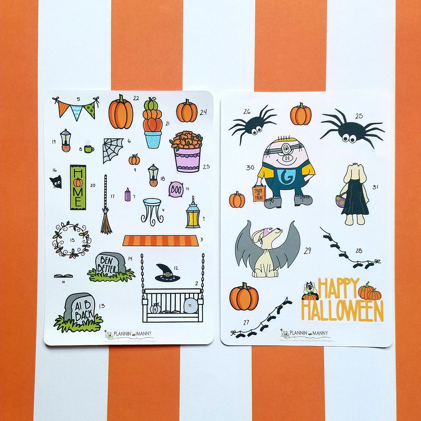 604 HALLOWEEN Countdown Advent Calendar Stickers & Dashboard