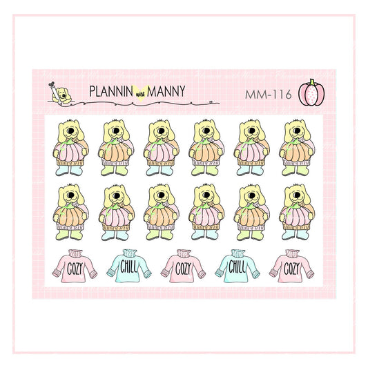 MM116 MICO Fall Pumpklin Manny Planner Stickers- Pretty in Pink Fall Collection