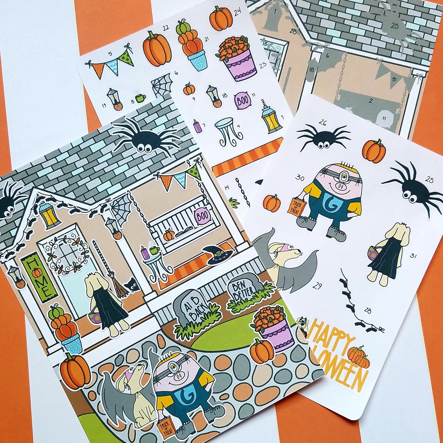 604 HALLOWEEN Countdown Advent Calendar Stickers & Dashboard