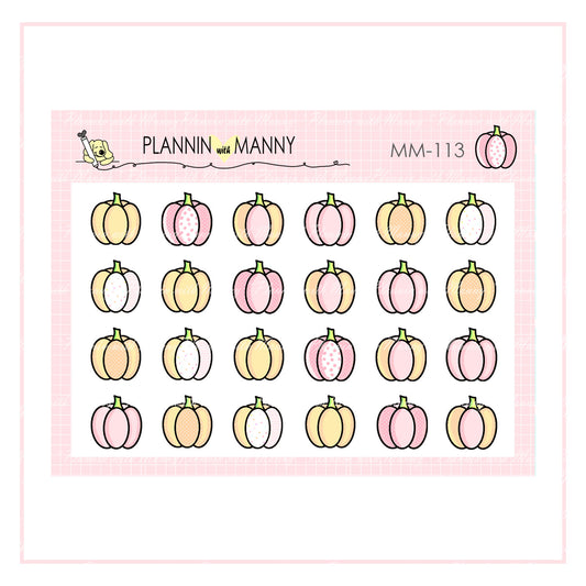 MM113 MICRO MIni Pink Pumpkin Planner Stickers - Pretty in Pink Fall Collection