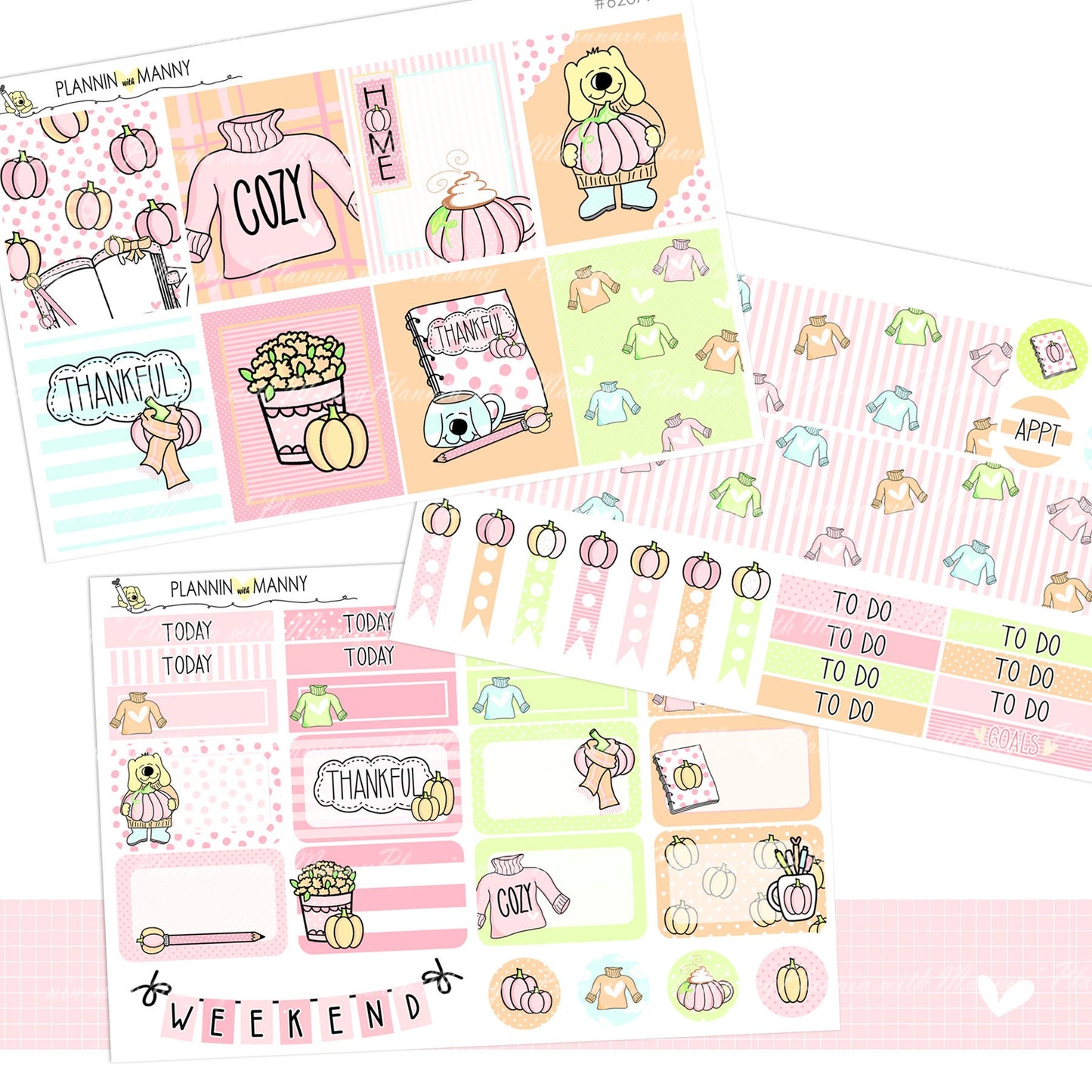 620 VERTCIAL MEGA Kit Planner Stickers - Pretty in Pink Collection