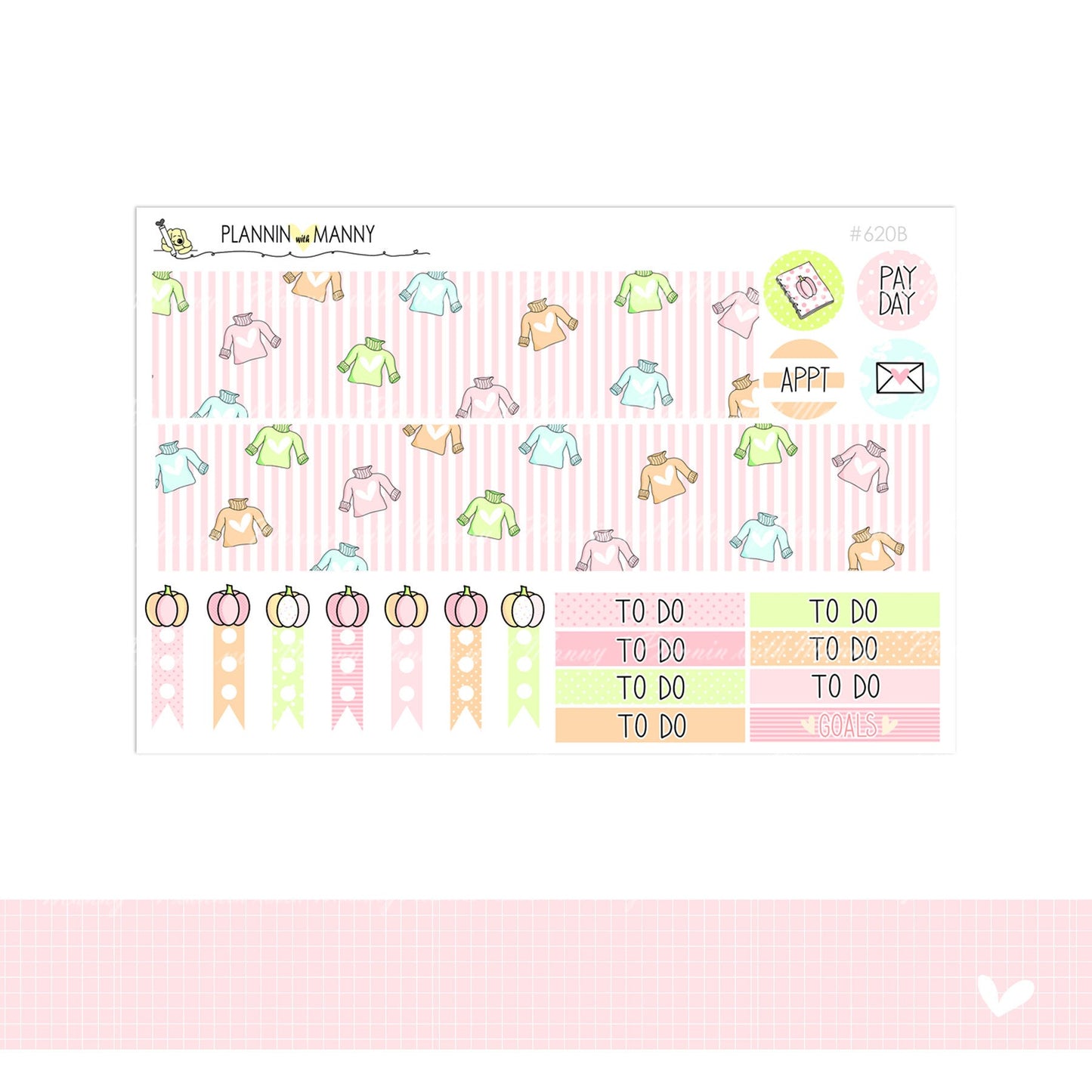 620 VERTCIAL Weekly Planner Stickers - Pretty in Pink Collection