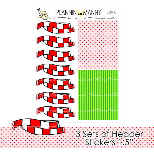 596 Grinchy Scarf Header Planner Stickers - Going Green Collection