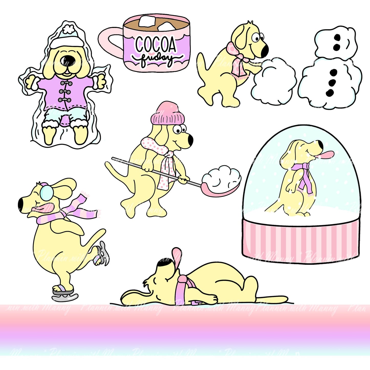 708 Snow Days Character Planner Stickers- Snow Days Collection