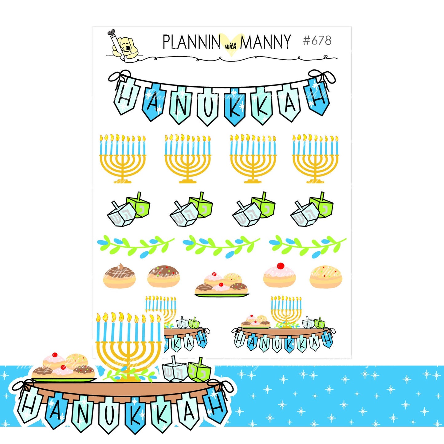 678 Hanukkah Accessory Planner Stickers