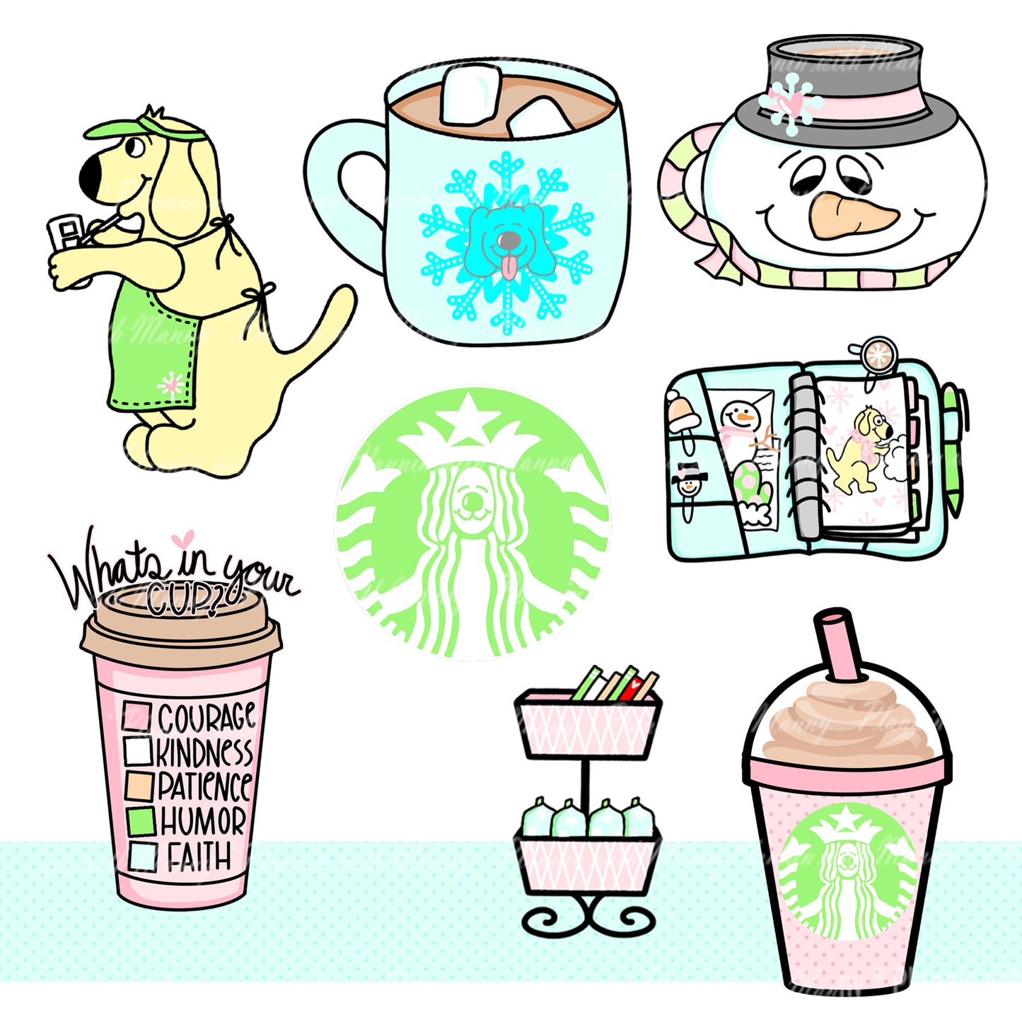 HP102 CLASSIC HP Weekly Planner Stickers - Mannybucks Winter Collection