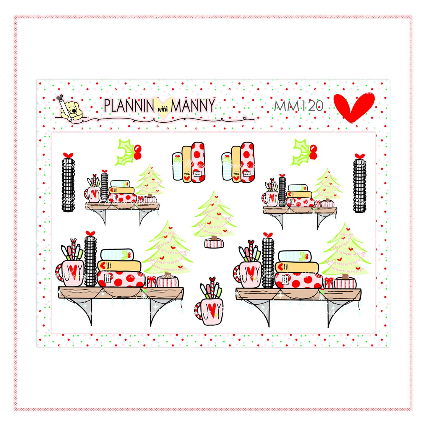 MM120 MICRO Christmas Shelf Planner Stickers - Jolly Collection