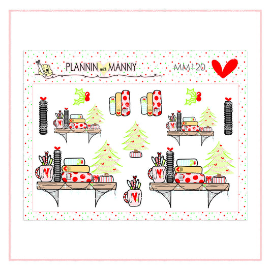 MM120 MICRO Christmas Shelf Planner Stickers - Jolly Collection