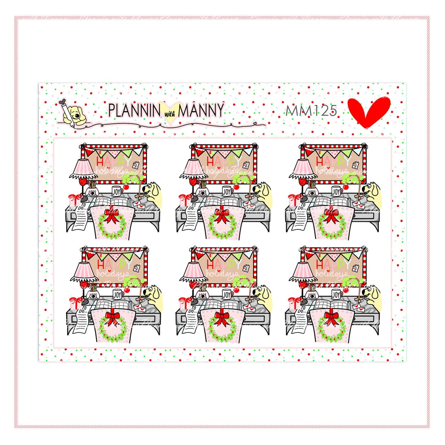 MM125 MICRO Chrismtas Desk Planner Stickers - Jolly Collection