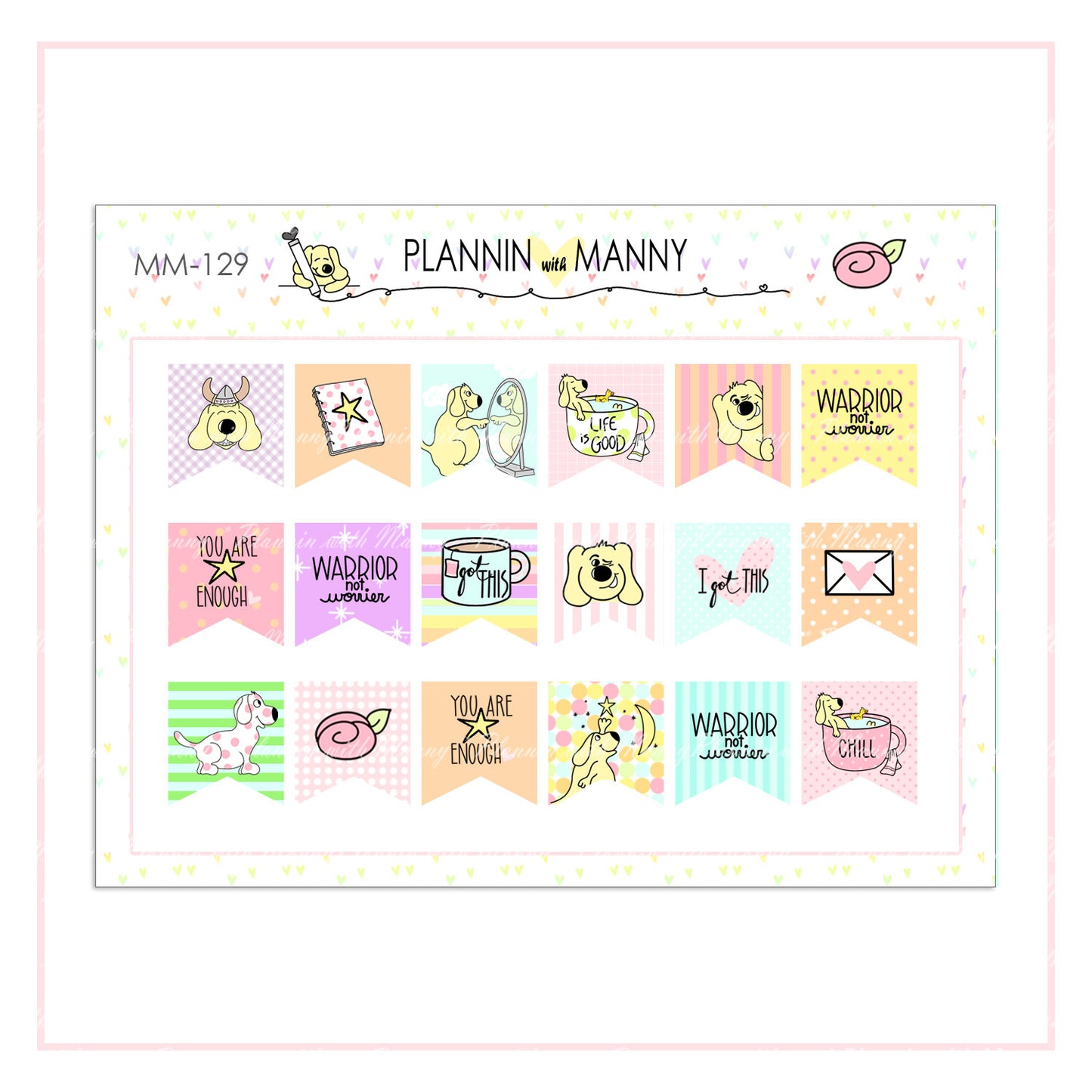 MM129 MICRO Flag Planner Stickers - Manny Wishes Collection