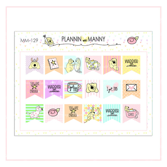 MM129 MICRO Flag Planner Stickers - Manny Wishes Collection