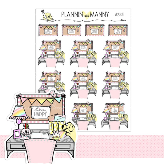 785 Spring Doodles Desk Planner Stickers