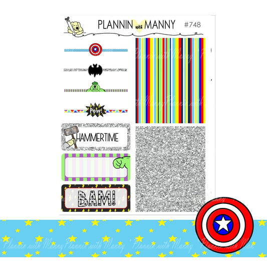 748 Super Hero Header Stickers -Puppy Power Collection