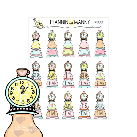 833 Clock Planner Stickers