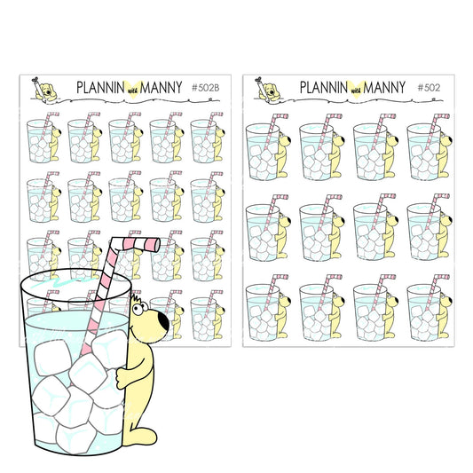 502 502B Water Tracker Planner Stickers