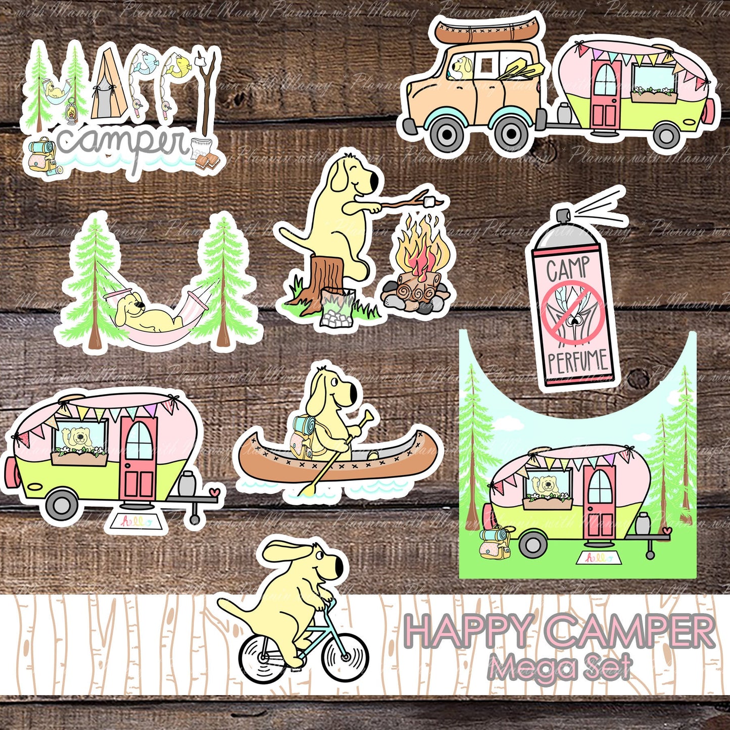 865 SMORE DATE COVER Planner Stickers - Happy Camper Collection