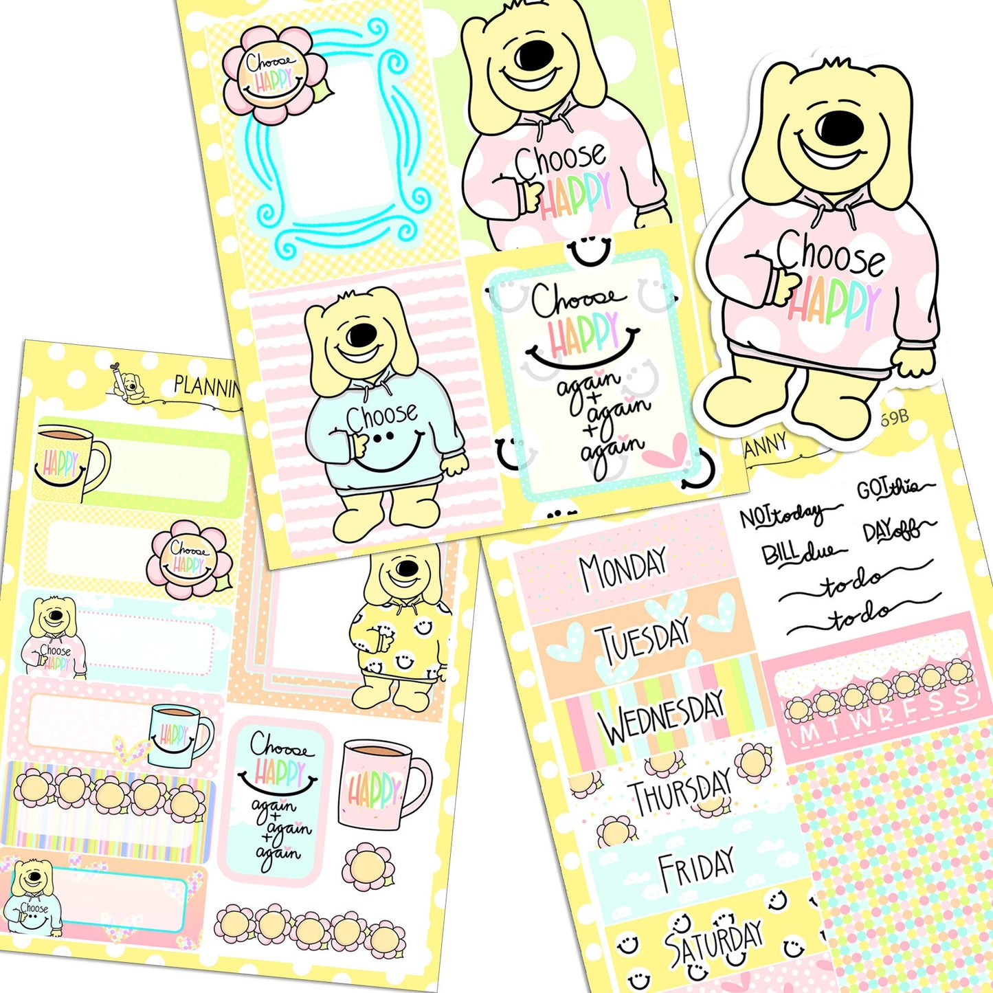 869 VERTICAL MINI Weekly Planner Stickers - Choose Happy Collection