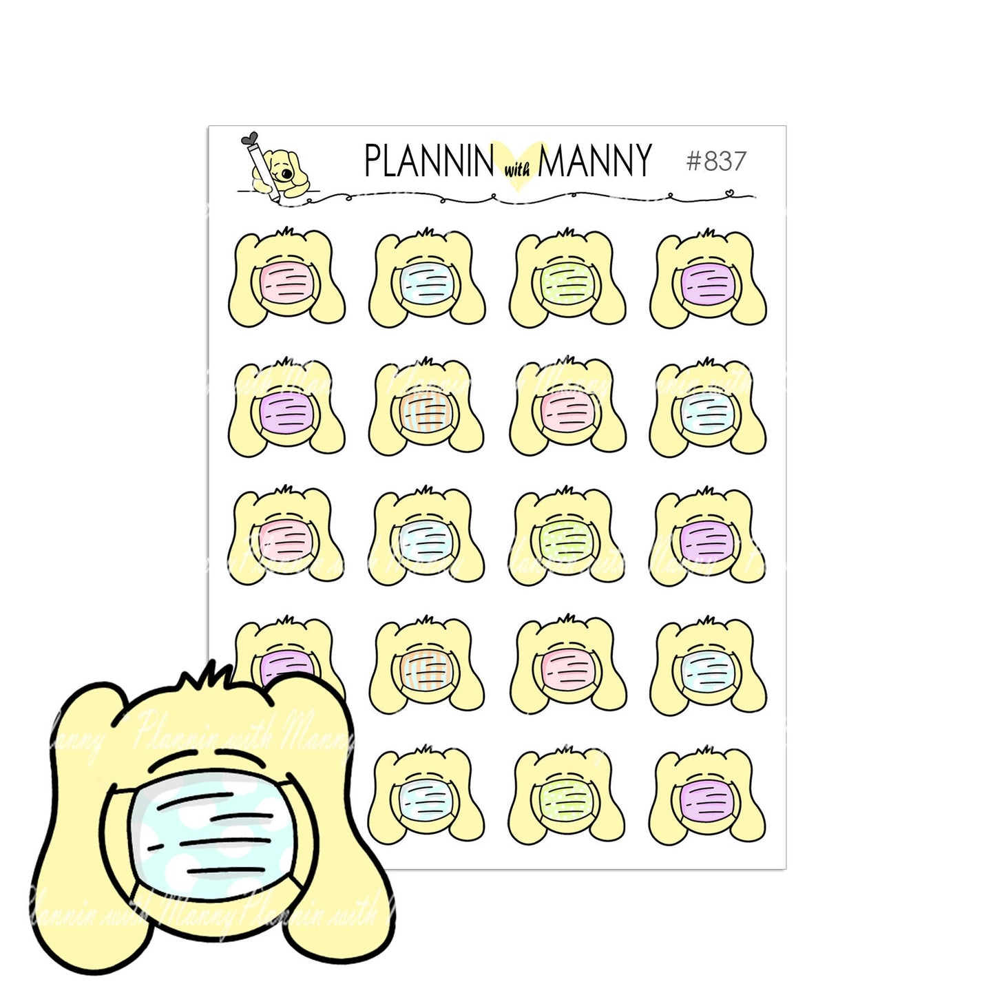 837, 838 Masked Manny and Annie Planner Stickers