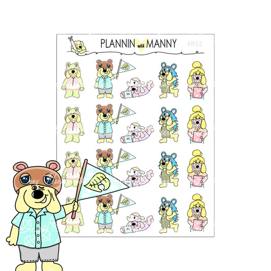 852 Manimal Crossings Character Planner Stickers