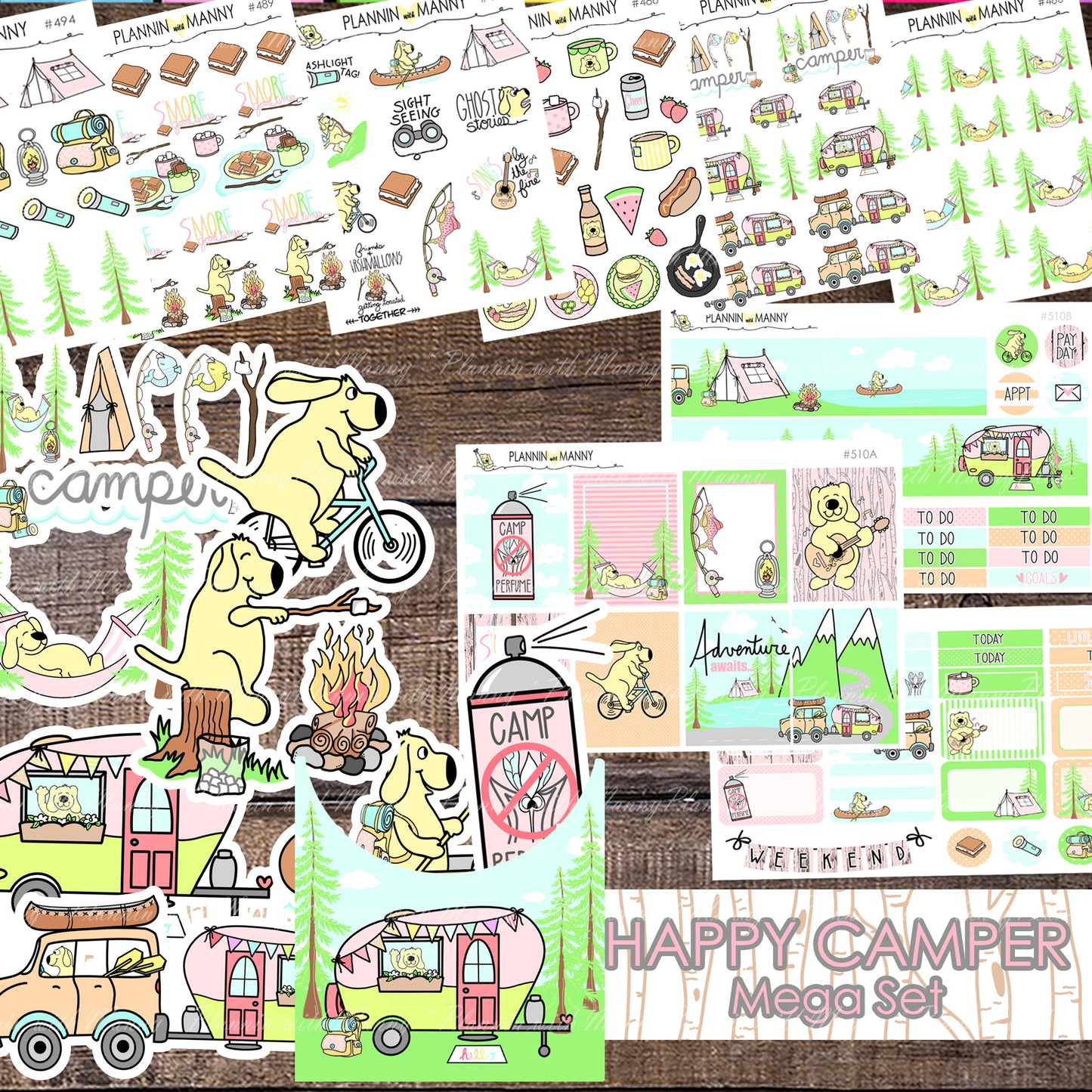 865 SMORE DATE COVER Planner Stickers - Happy Camper Collection