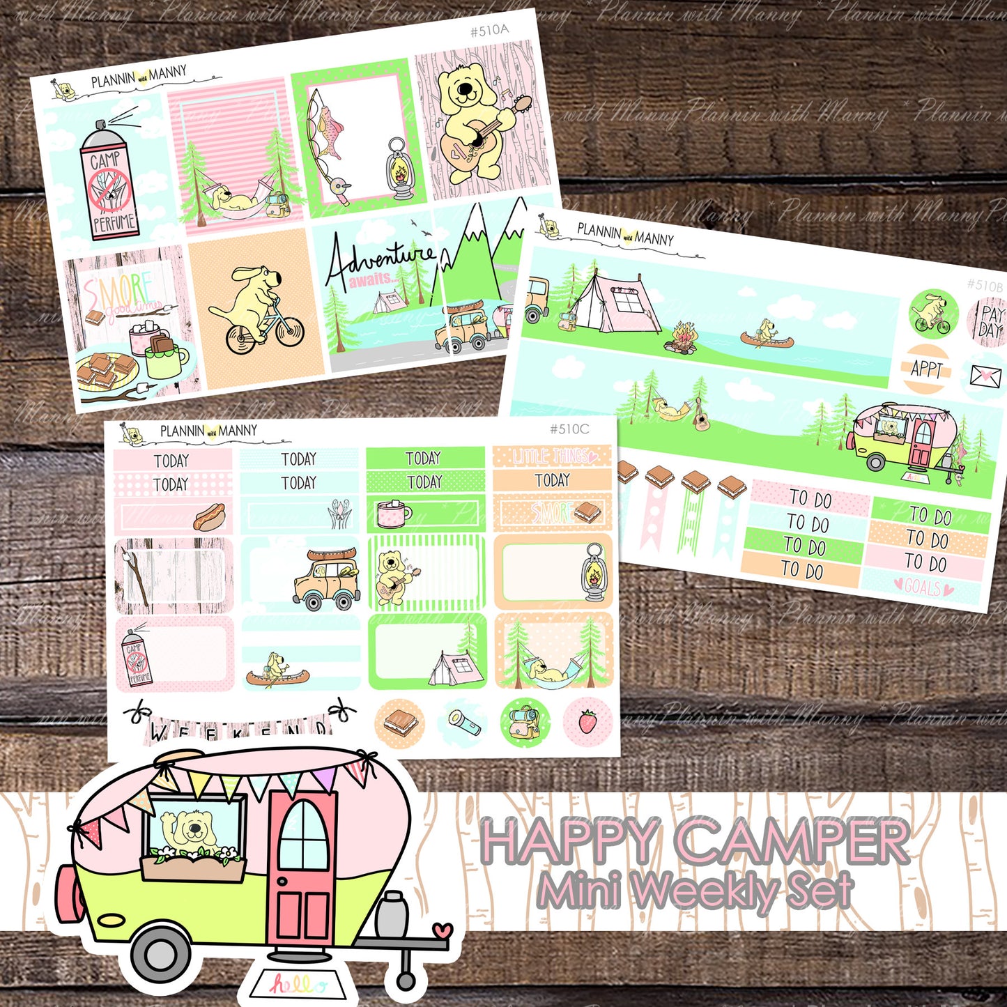 865 SMORE DATE COVER Planner Stickers - Happy Camper Collection