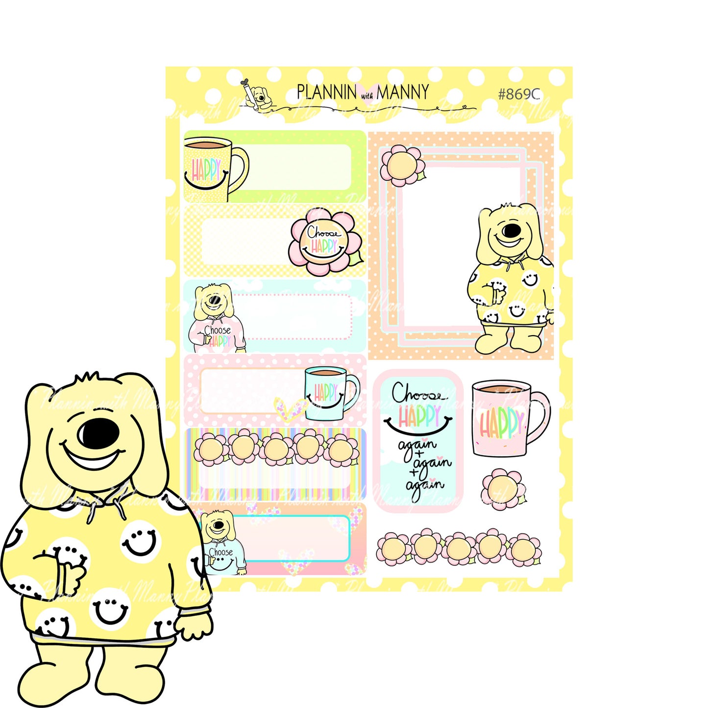 869 VERTICAL MINI Weekly Planner Stickers - Choose Happy Collection