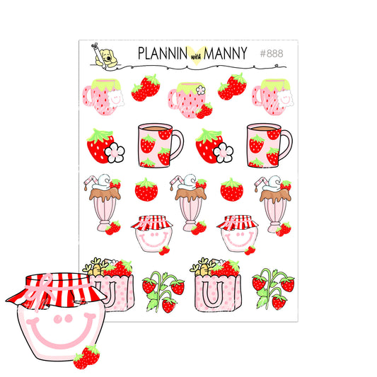 888 Berry Love Deco Stickers