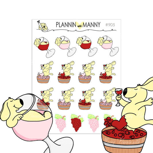 905, Manny Wine Planner Stickers, Wine Planner Stickers, Wine Diecuts