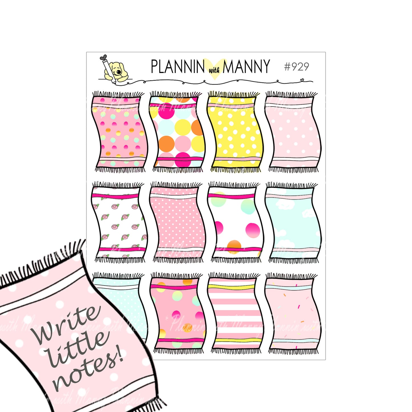 926 VERTICAL MINI Weekly Planner Stickers - Sandy Buns Collection