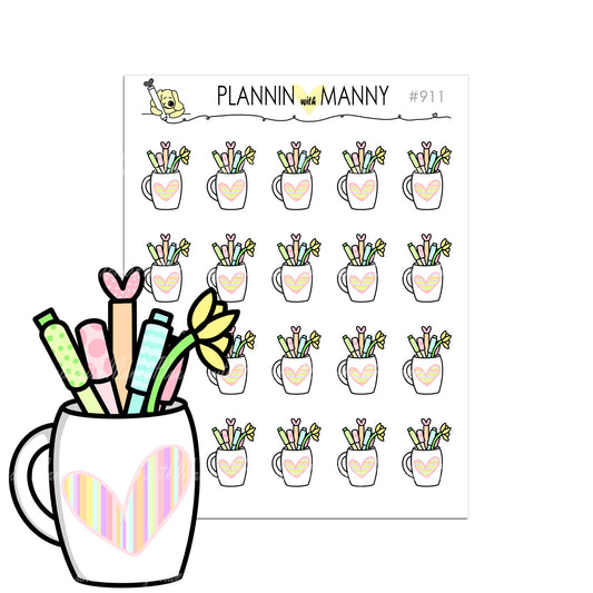 911 Pencil Cup and Pen Planner Stickers