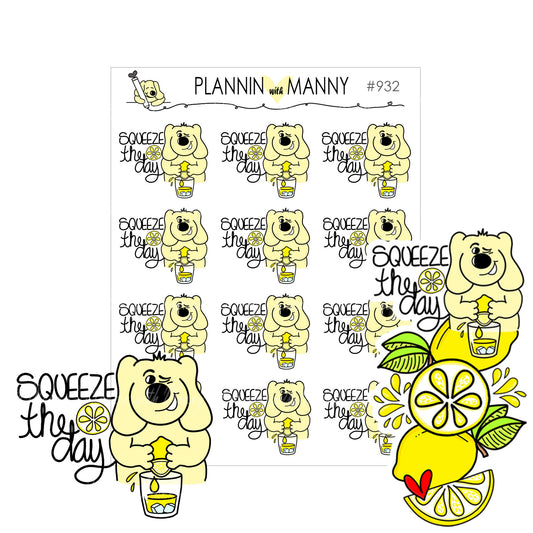 932 SQUEEZE THE DAY Planner Stickers - Give Me Lemons Collection