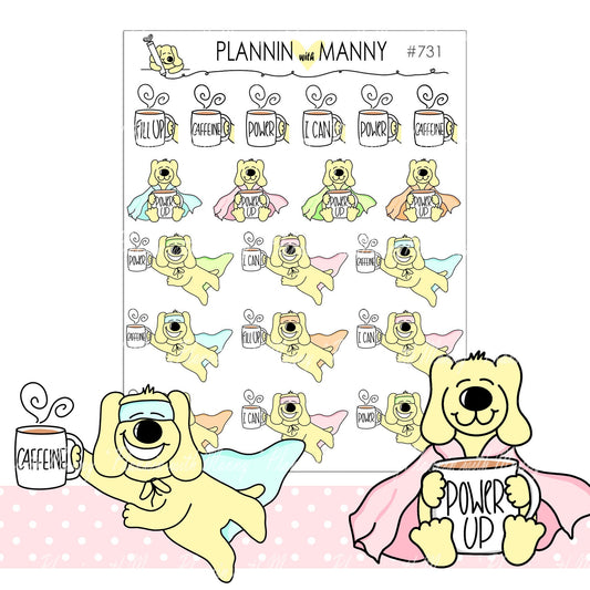 731 Super Hero Coffee Planner Stickers