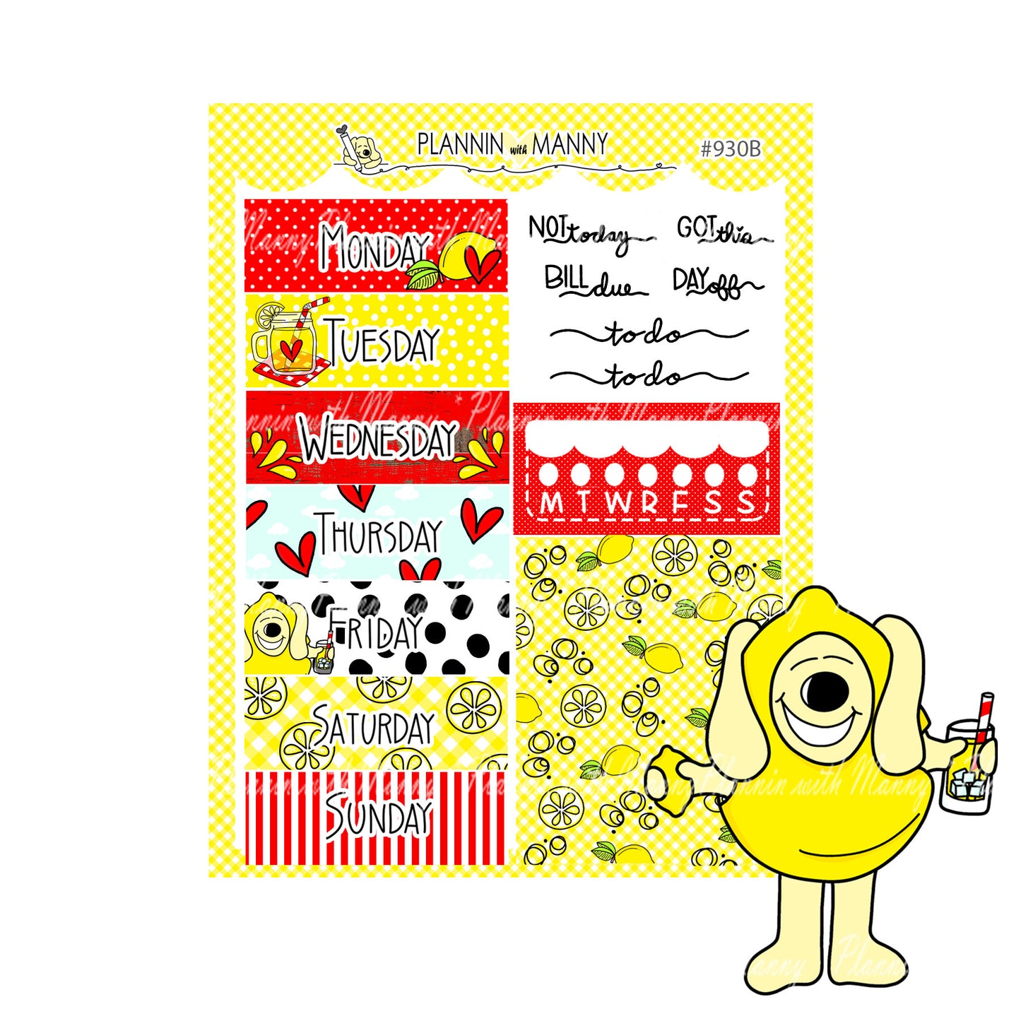 930 VERTICAL MINI Weekly Kit - Give Me Lemons Collection