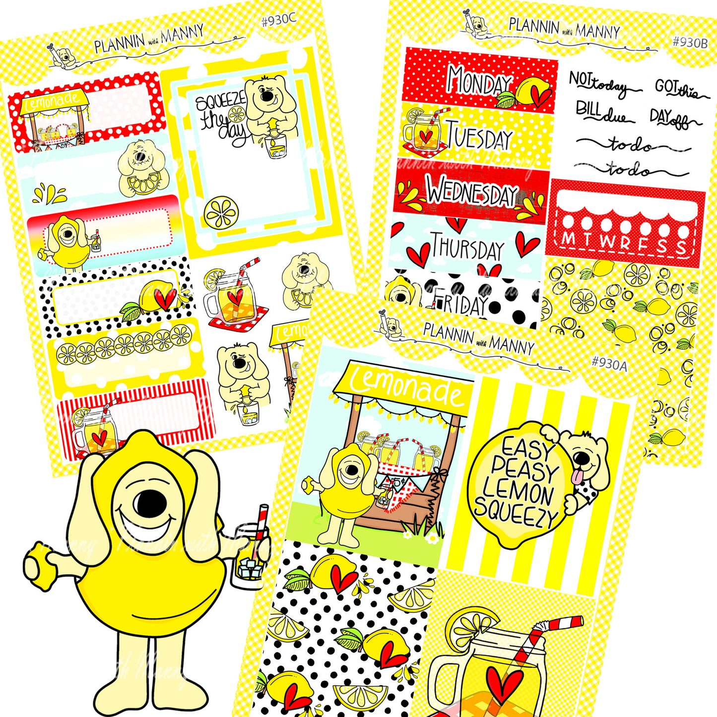 930 VERTICAL MINI Weekly Kit - Give Me Lemons Collection