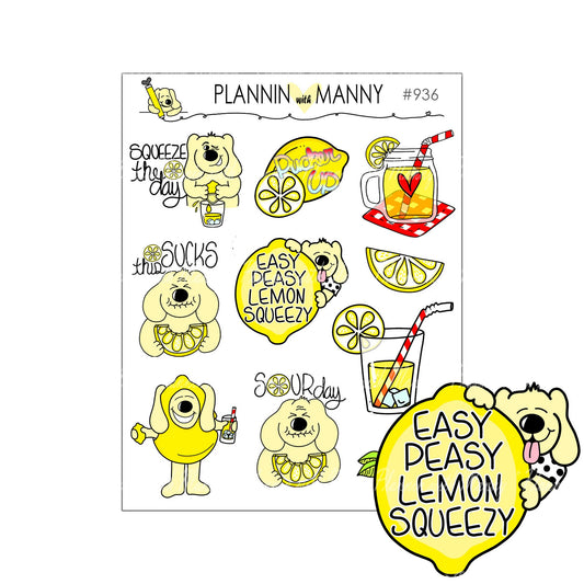 936 Lemon Fun Phrase Planner Stickers - Give Me Lemons Collection