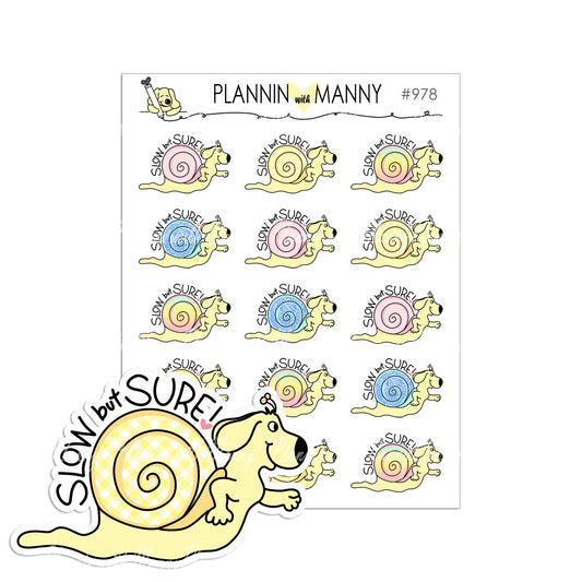 978 SLOW BUT SURE Planner Stickers