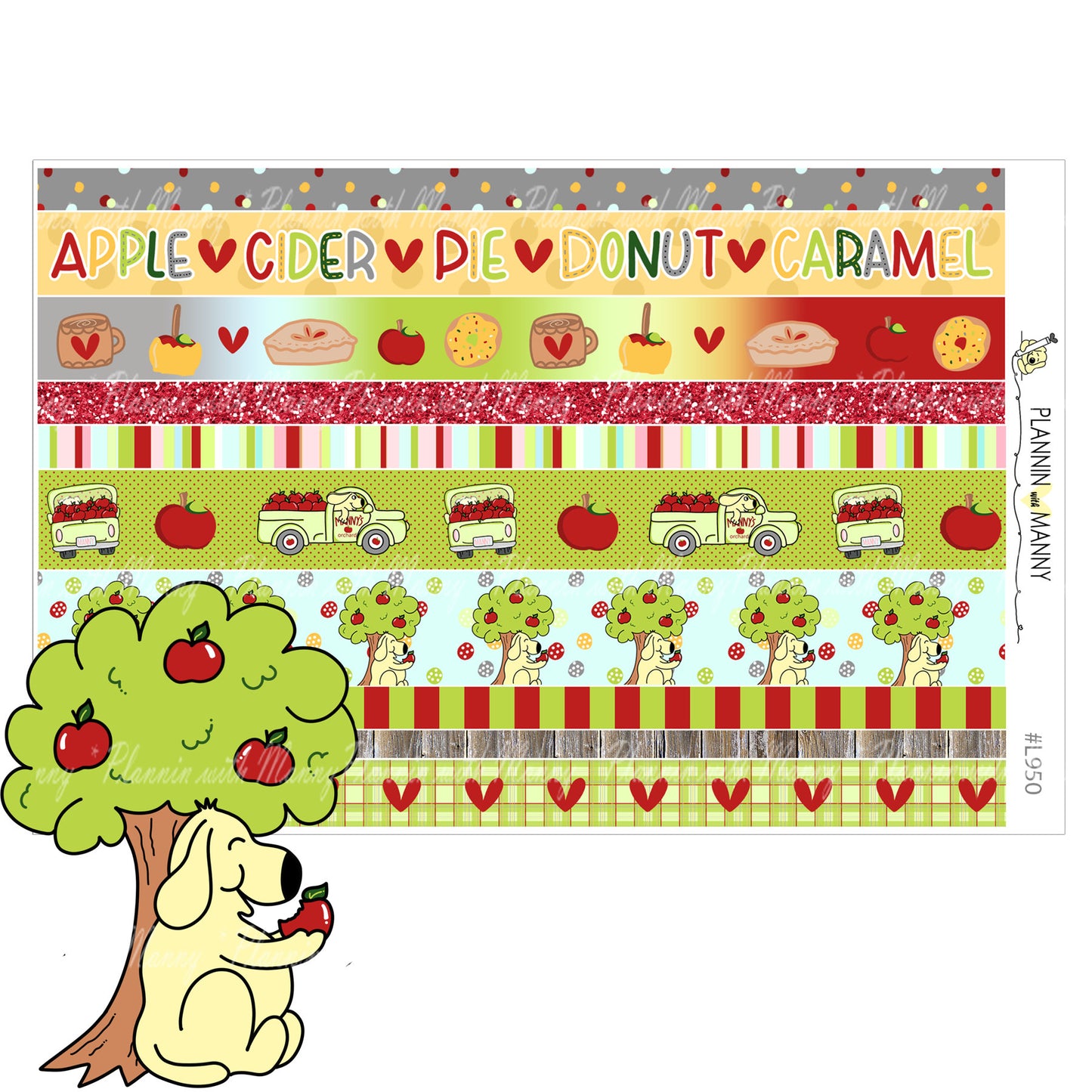 951 VERTICAL MINI Weekly Planner Stickers - Apple Days Collection