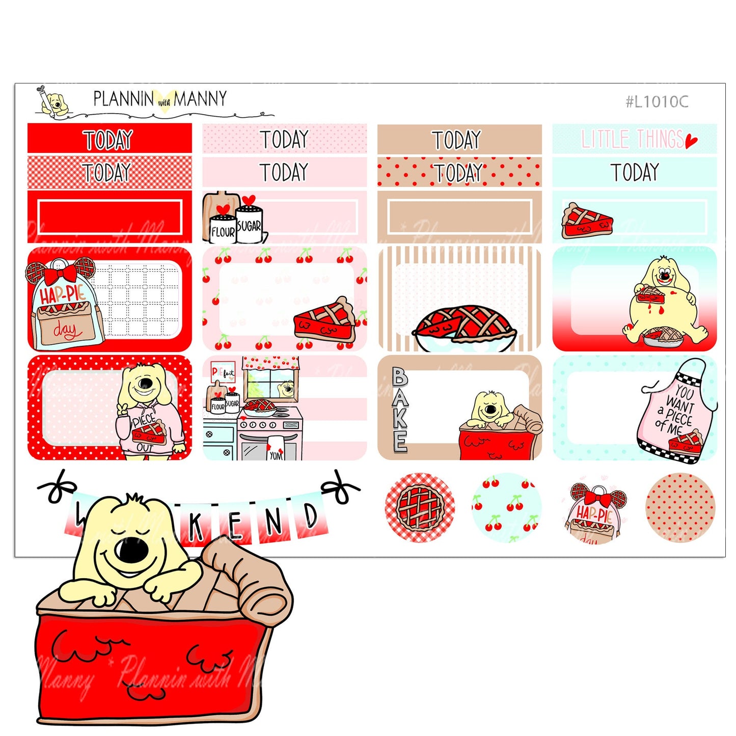 L1010 VERTCIAL MEGA Kit Planner Stickers - I Love Pie Collection