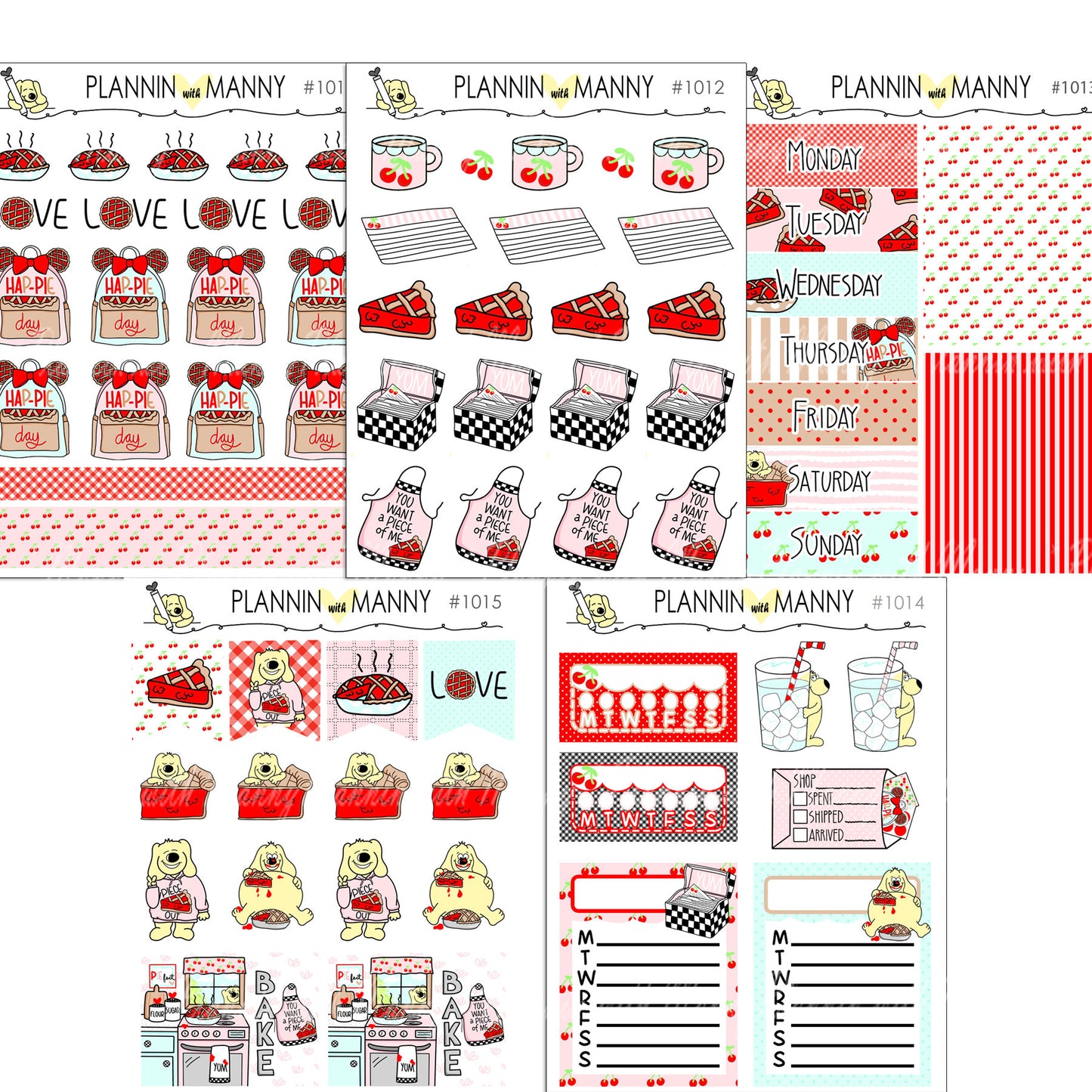 L1010 VERTCIAL MEGA Kit Planner Stickers - I Love Pie Collection