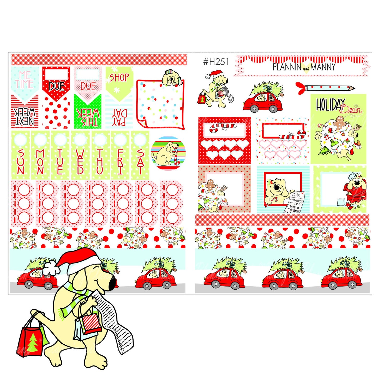 H251 HOBONICHI Weekly Planner Stickers - Holiday Brain Collection