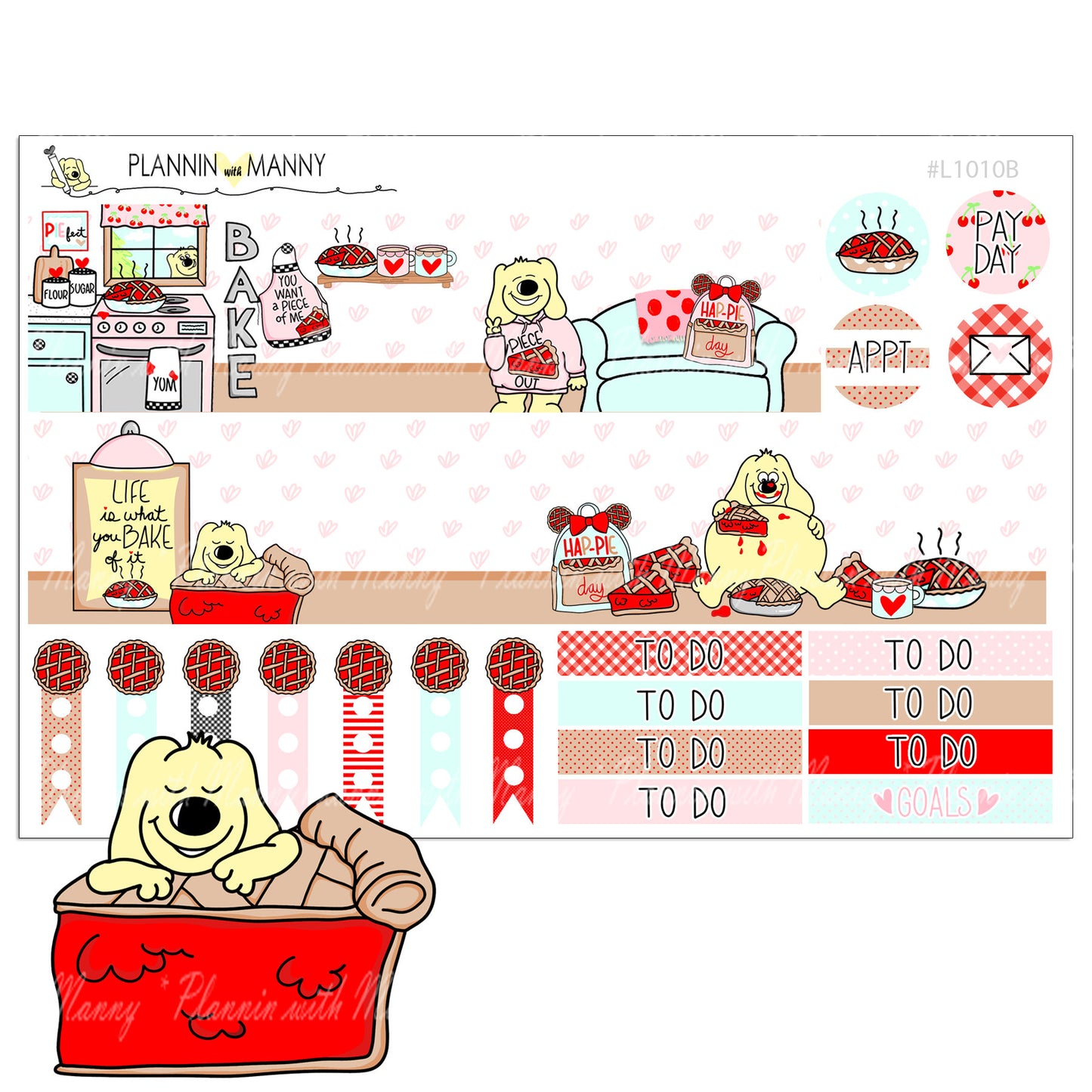 L1010 VERTCIAL MEGA Kit Planner Stickers - I Love Pie Collection