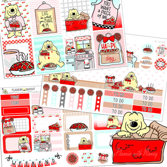 L1010 VERTCIAL Weekly Planner Stickers - I love Pie Collection