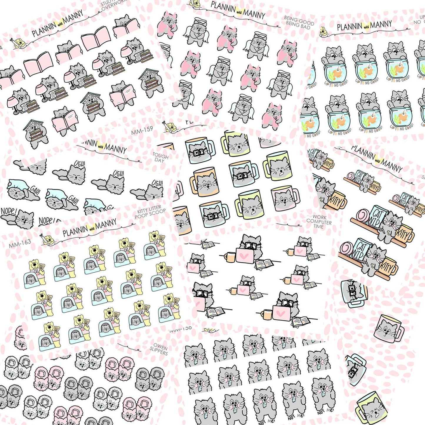 mm155 MICRO Kitty Shelf Planner Stickers