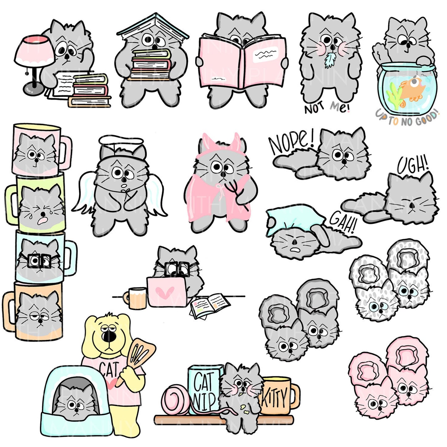 mm155 MICRO Kitty Shelf Planner Stickers