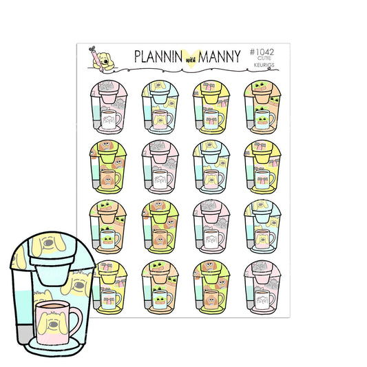 1042 KEURIG CUTIES Planner Stickers